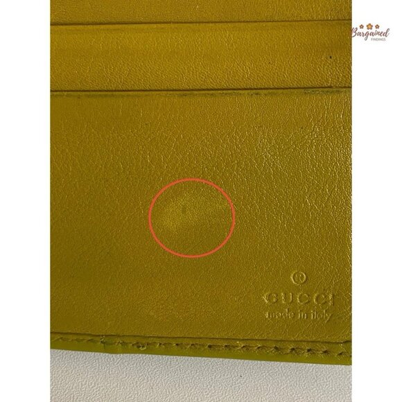 Authentic GUCCI Black/Yellow Green Guccissima Leather Bifold Men's Wallet 256438 - Picture 8 of 12